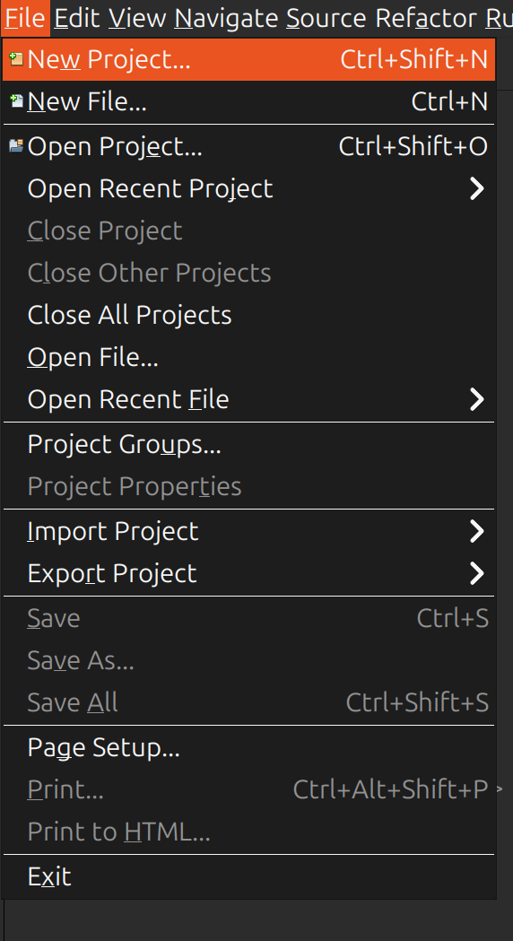Βήμα 1: New Project