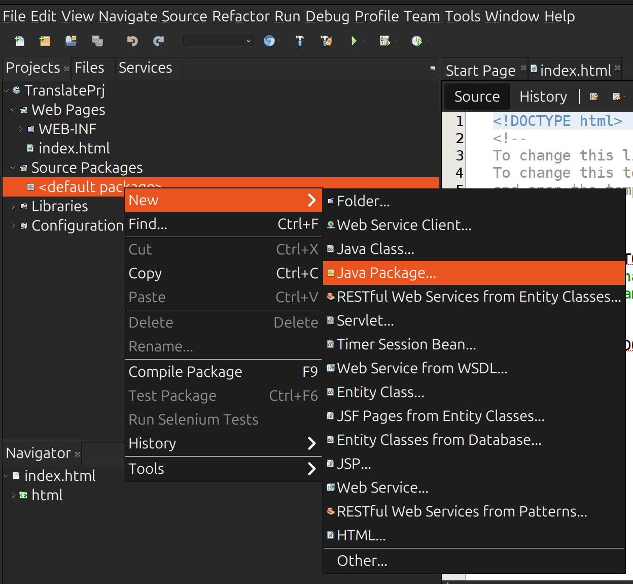 Βήμα 8: New Java Package