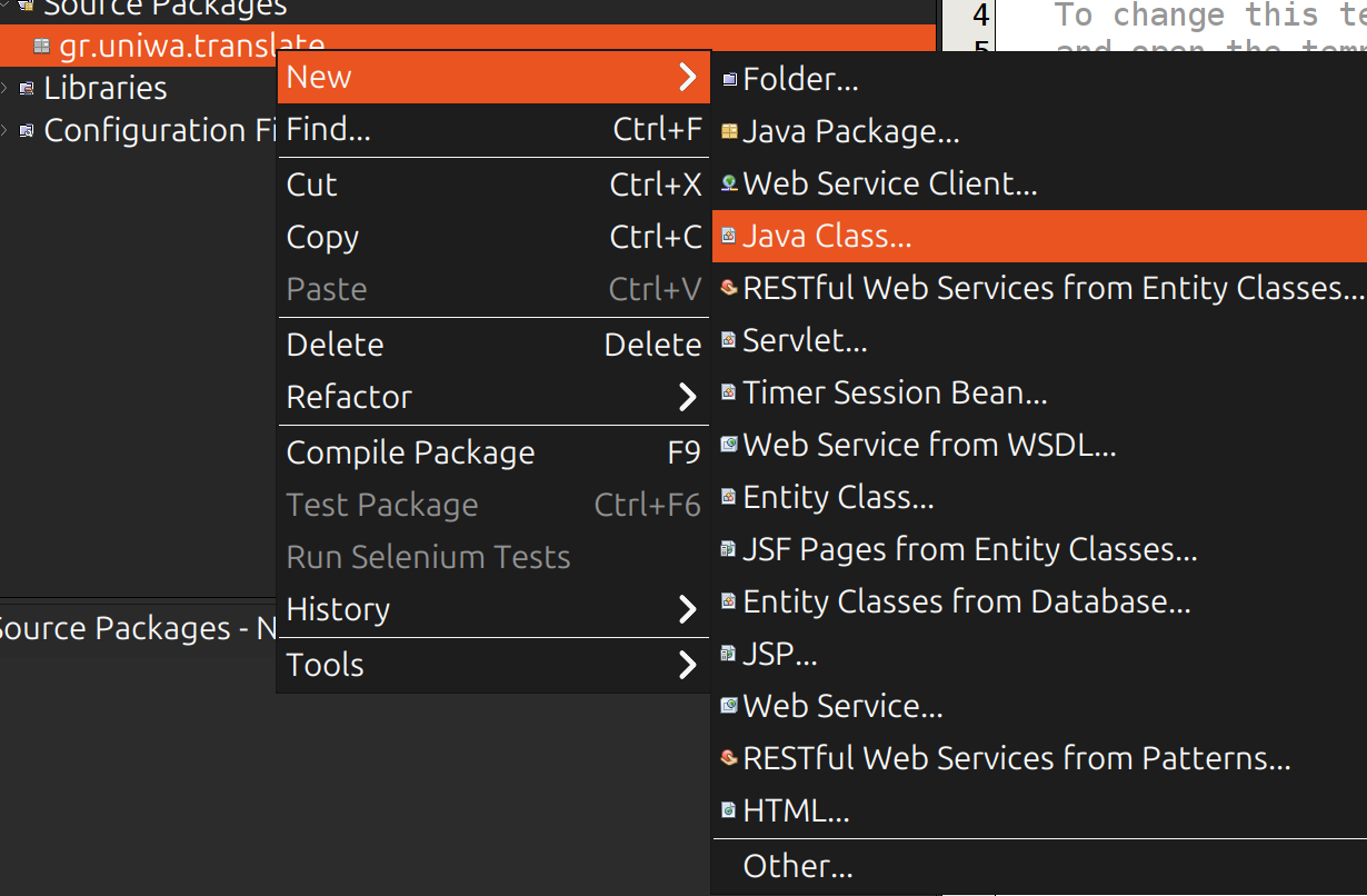 Βήμα 10: New Java Class