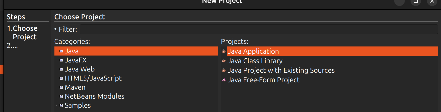 Βήμα 1: Java Application