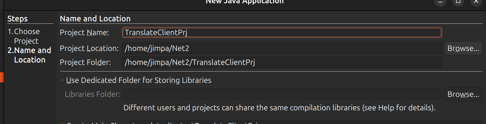 Βήμα 2: TranslateClientPrj
