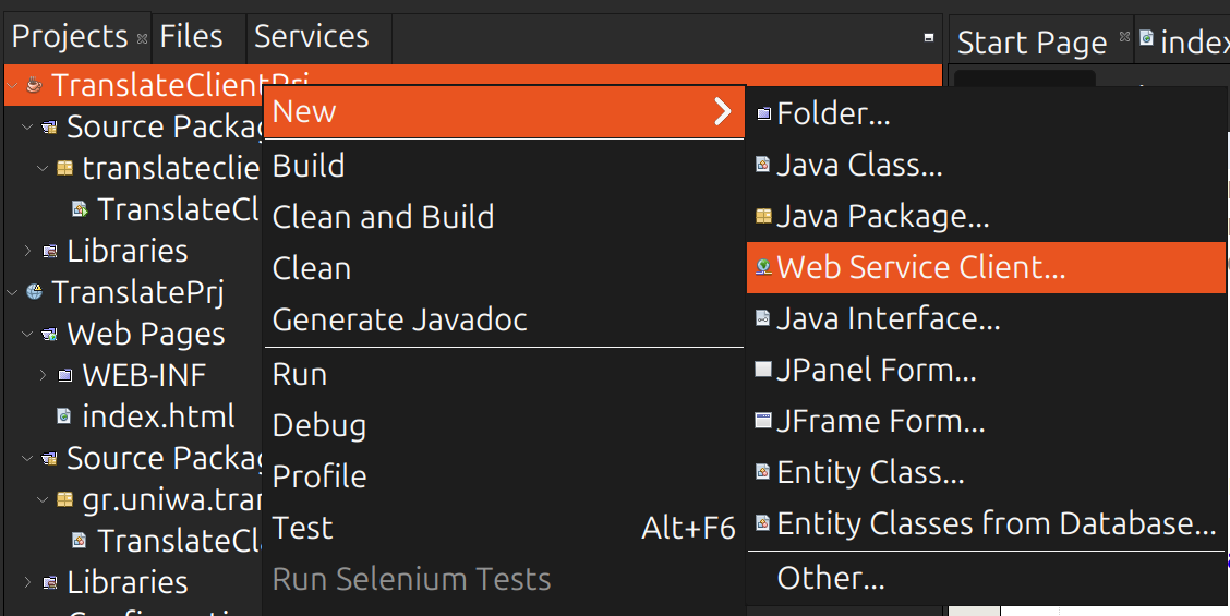 Βήμα 3: Web Service Client